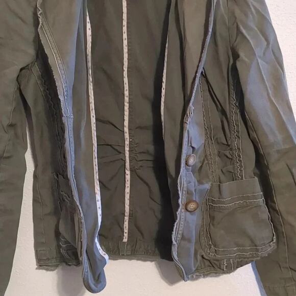 Sundance Green distressed army jacket lagenlook 6 - Picture 5 of 6